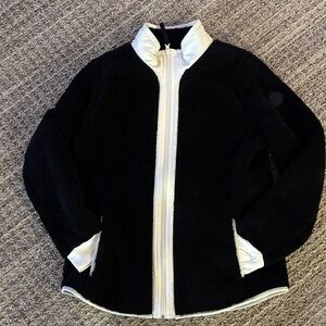 T by Talbots Black and White Soft Fleece Jacket